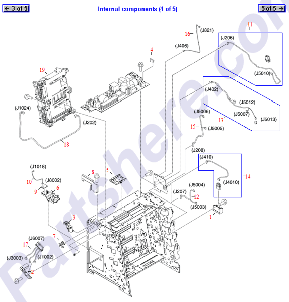 HP parts picture diagram for RM1-2605-000