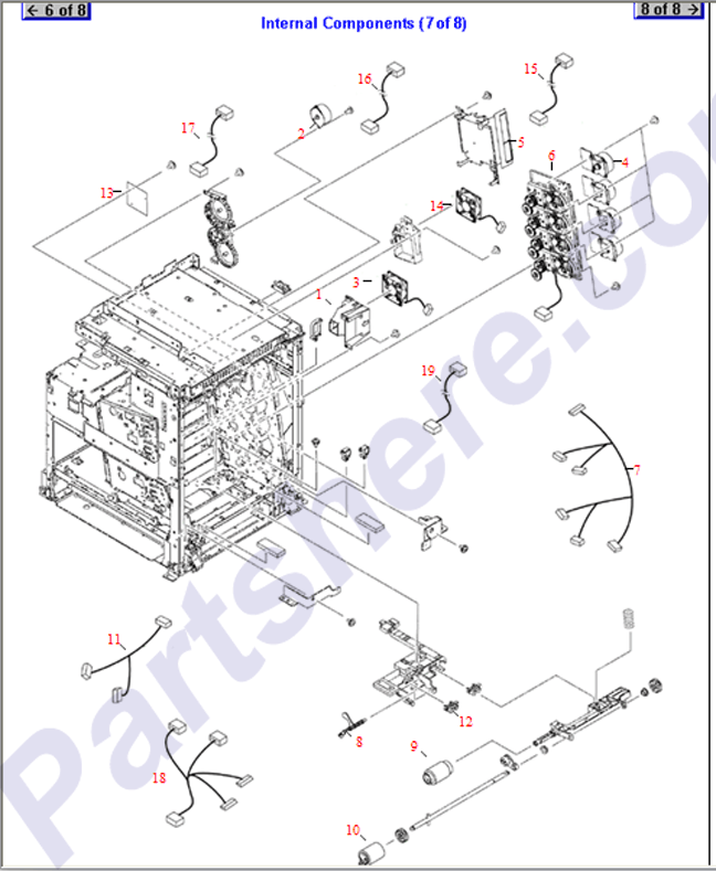 HP parts picture diagram for RM1-2345-000