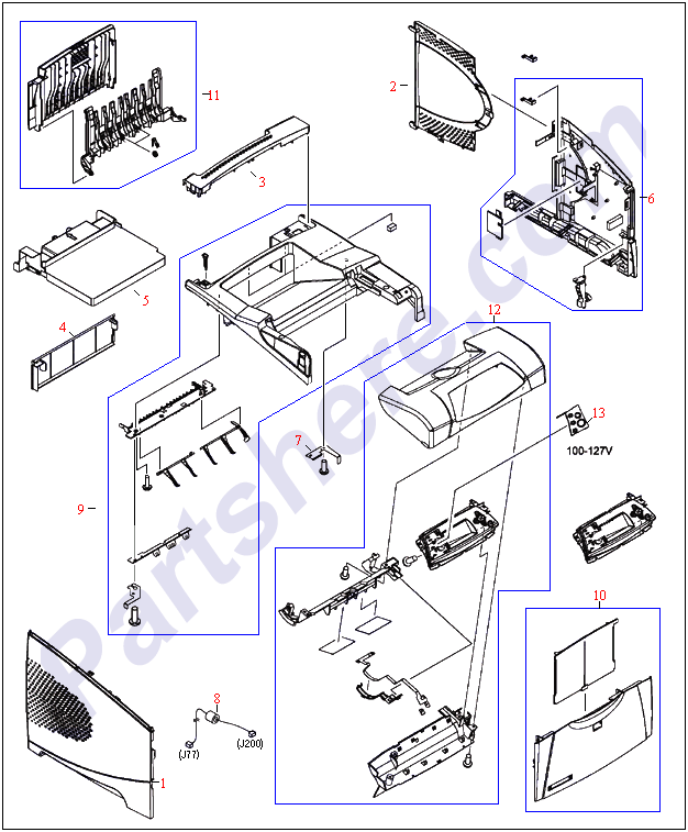 HP parts picture diagram for