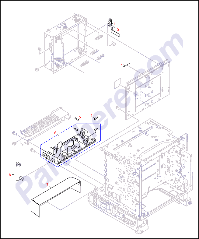 RB2-8246-000CN HP Laser scanner support spr - view part ... 5500 printer parts diagram 